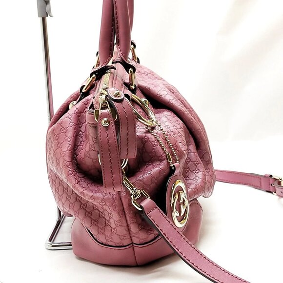 Authentic Gucci Pink Leather Hand Bag mon585-111325 - Picture 4 of 16
